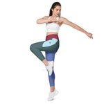 Women’s Multi-Color Block Leggings with Pockets
