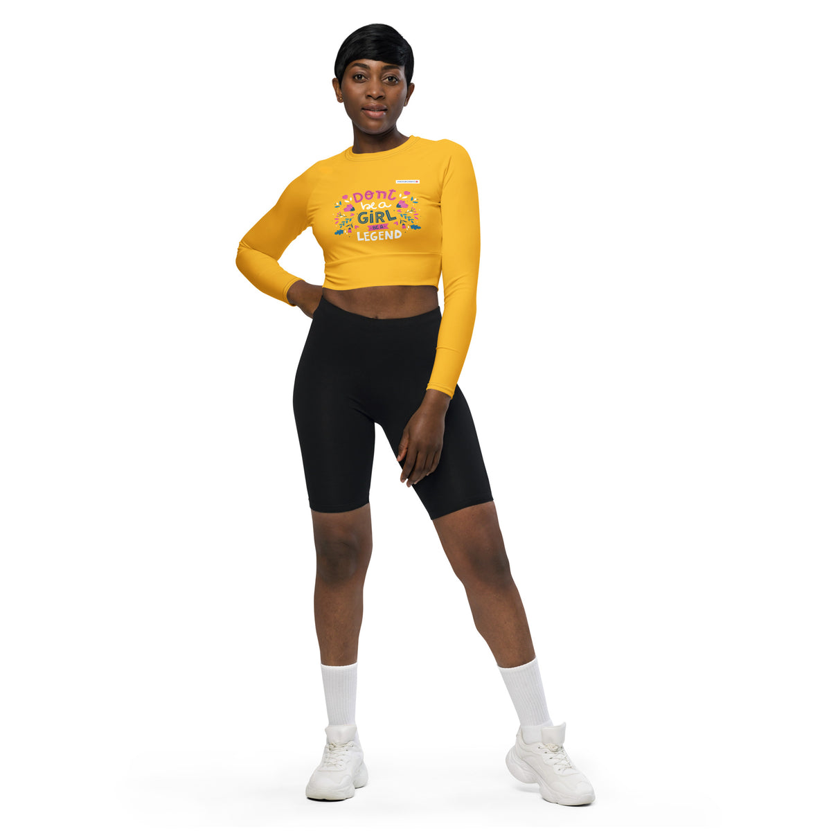 Women's "Don't Be A Girl, Be A Legend" Long-Sleeve Crop Top
