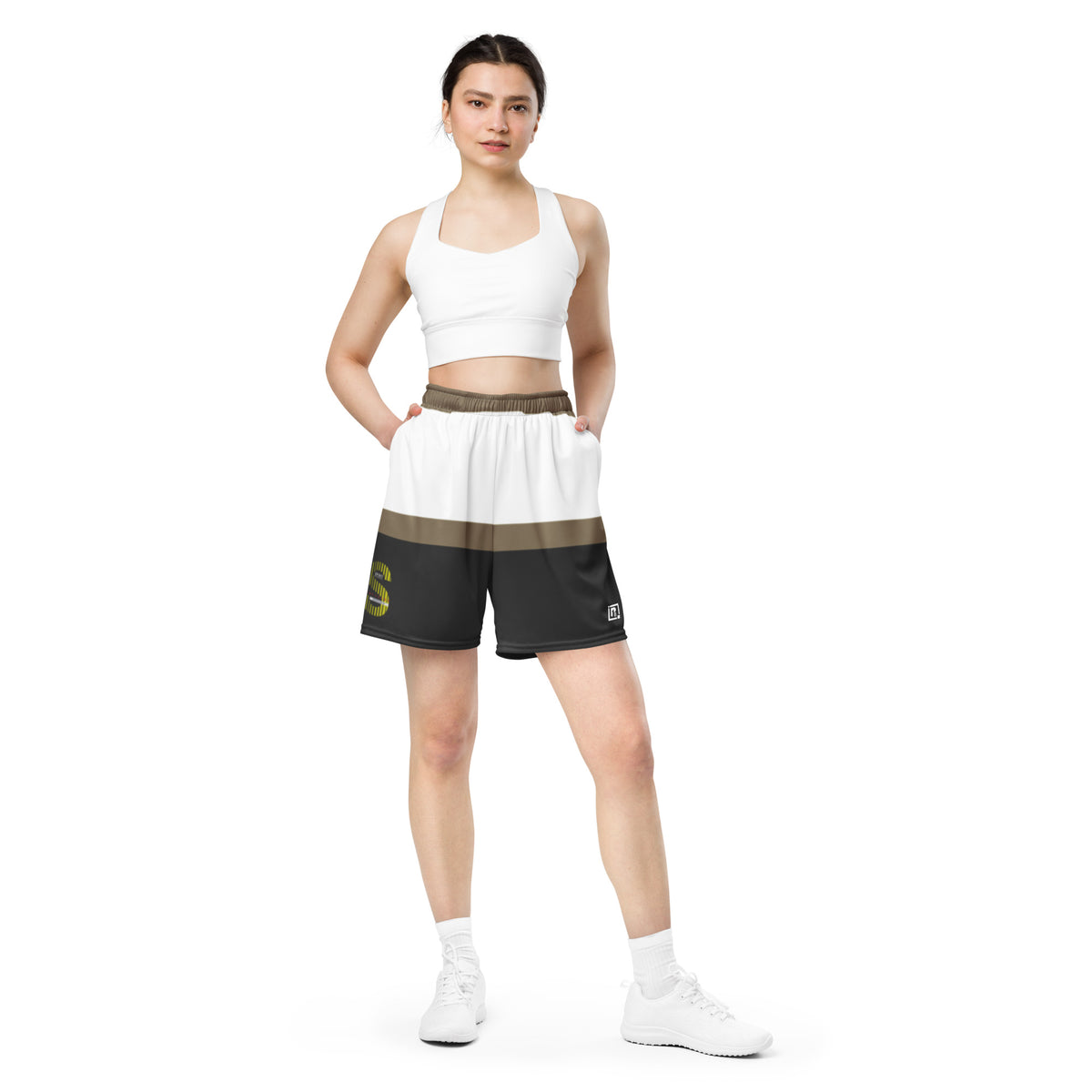 Women's Tri-Tone Athletic Shorts