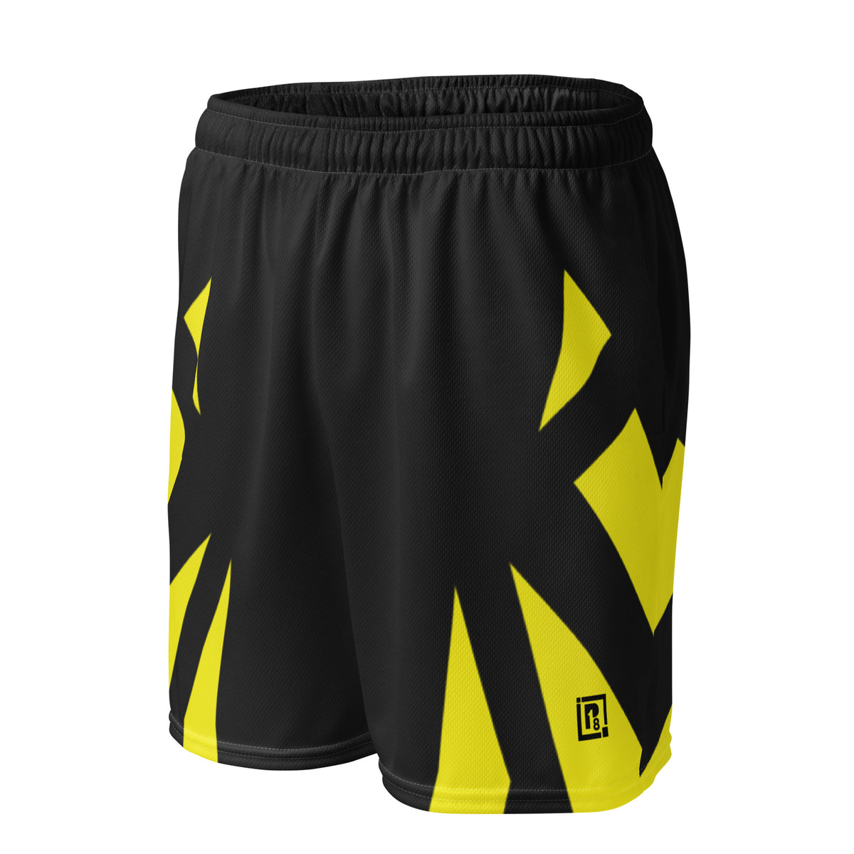 Women's Black & Yellow Athletic Shorts
