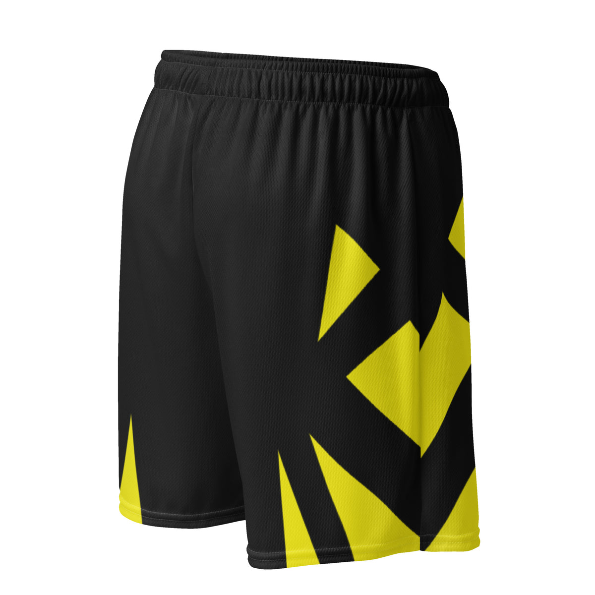 Women's Black & Yellow Athletic Shorts
