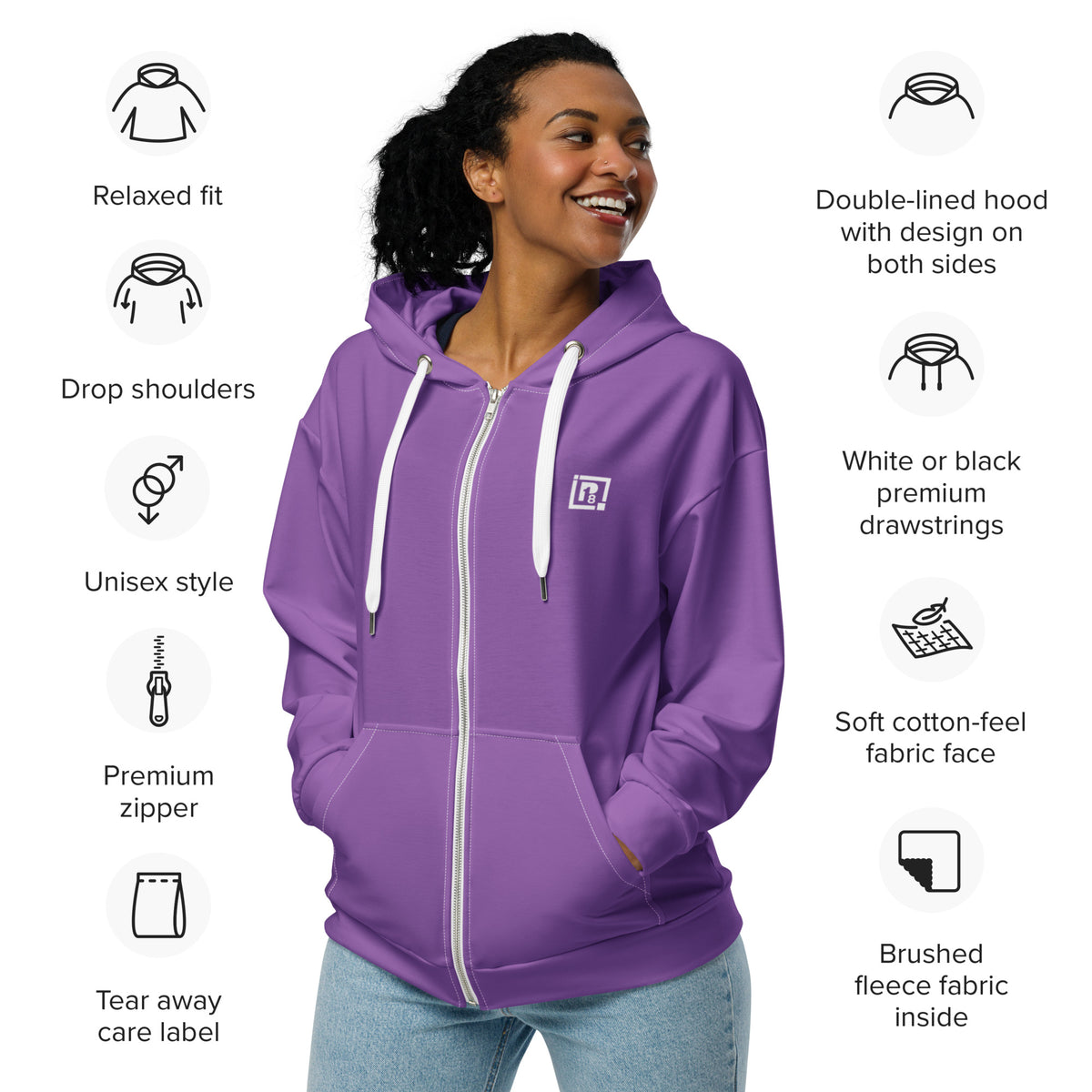 Women’s Purple Zip-Up Hoodie
