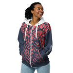 Women’s Abstract Printed Zip-Up Hoodie
