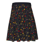 Women's Black Floral Print Skirt