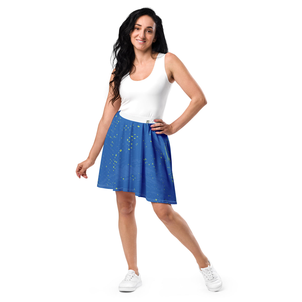 Women's Blue Splatter Skirt