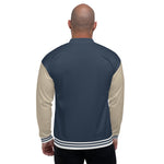 Unisex Navy and Beige Bomber Jacket