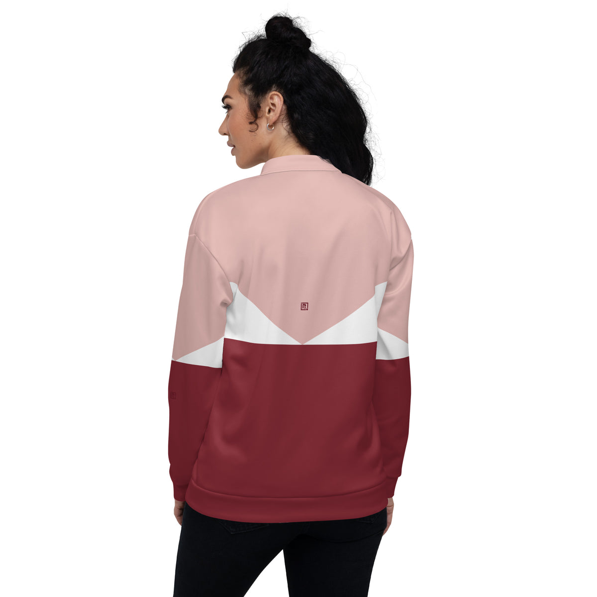 Women's Colorblock Zip-Up Bomber Jacket
