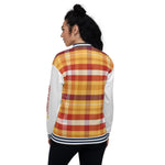 Women's Plaid Print Zip-Up Bomber Jacket