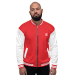 Men’s Red & White Varsity Bomber Jacket
