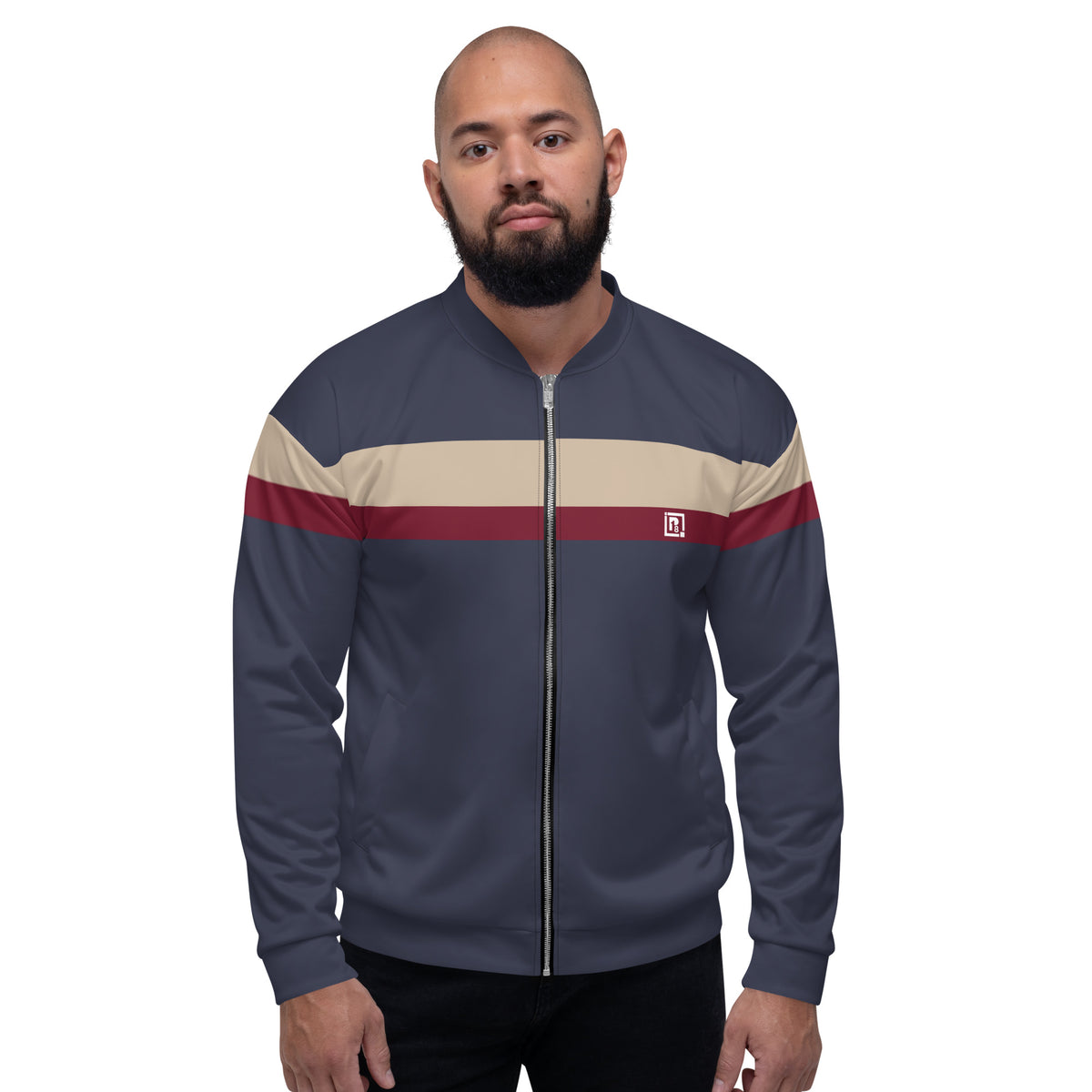 Full Sleeve Unisex Striped Bomber Jacket