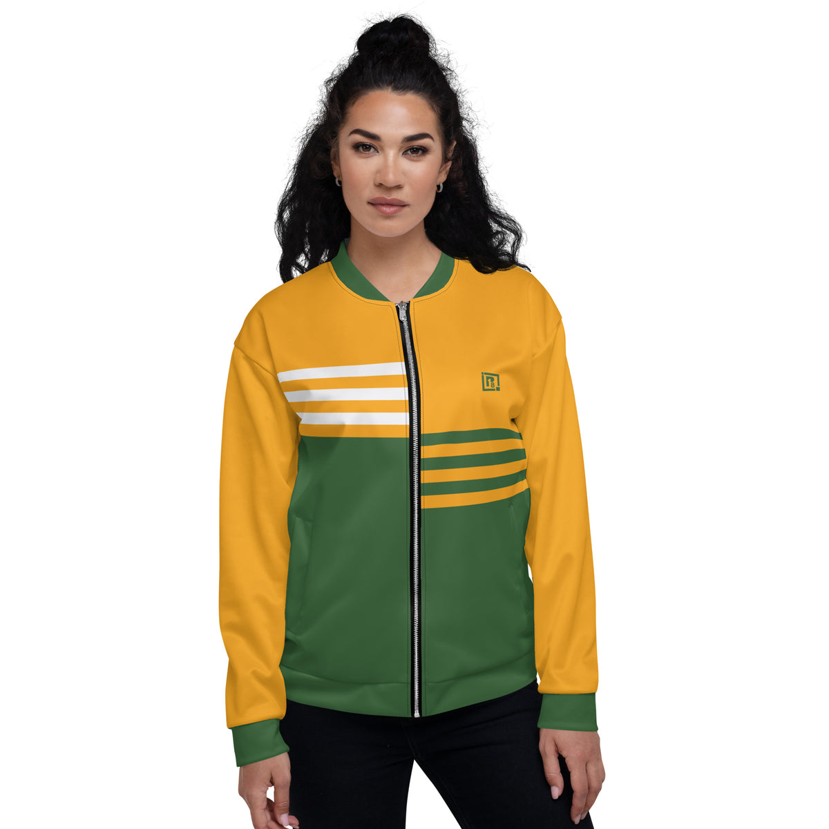 Women's "Witchy Mama" Mustard Bomber Jacket