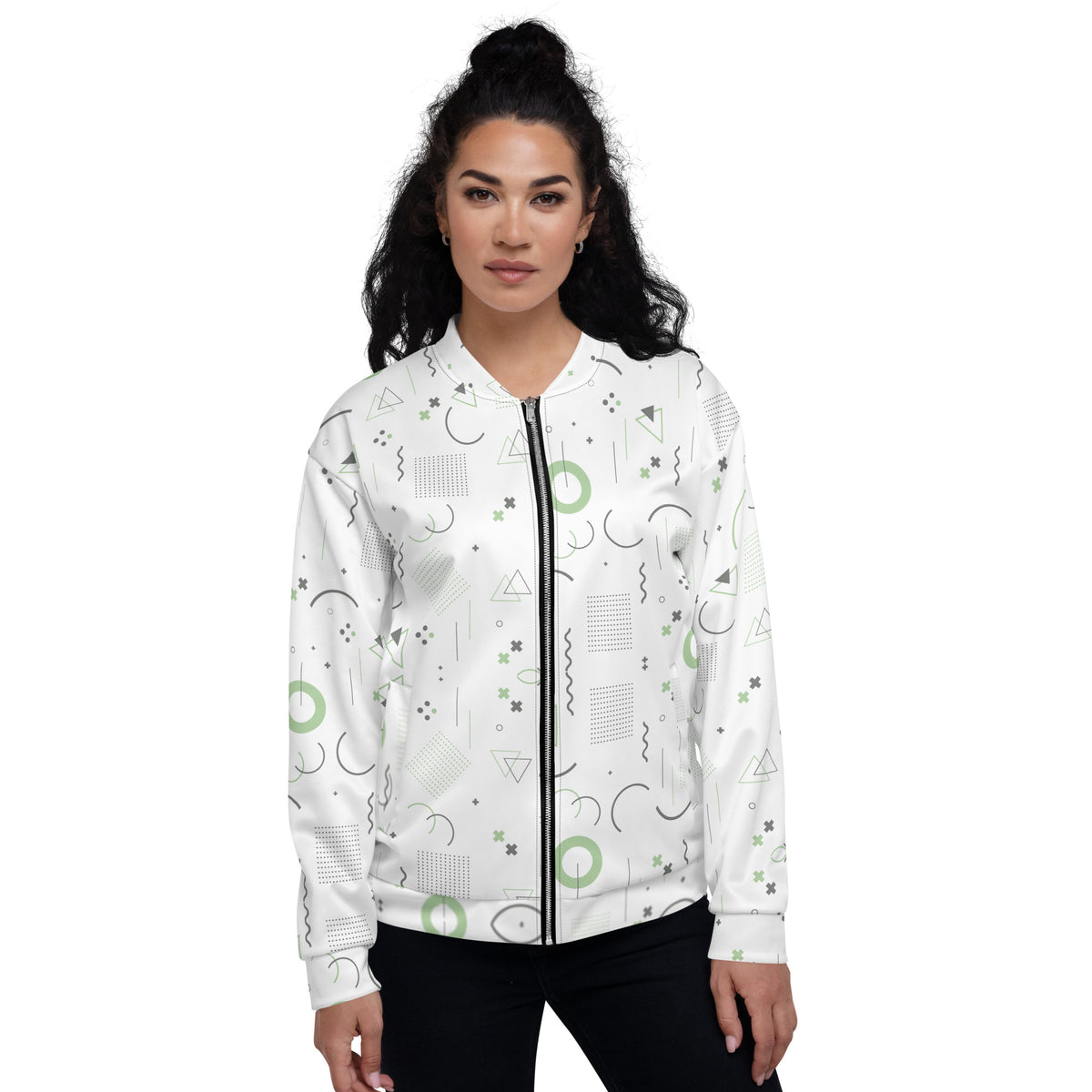 Women's Abstract Pattern Bomber Jacket