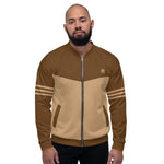 Men's Full Sleeve Brown Color Block Bomber Jacket