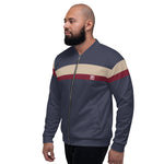Full Sleeve Unisex Striped Bomber Jacket