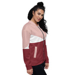 Women's Colorblock Zip-Up Bomber Jacket