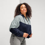 Women's Two-Tone Cropped Windbreaker Jacket