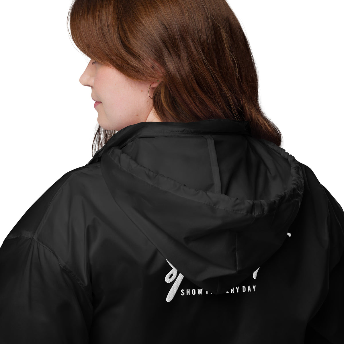 Women's Black Motivational Windbreaker Jacket