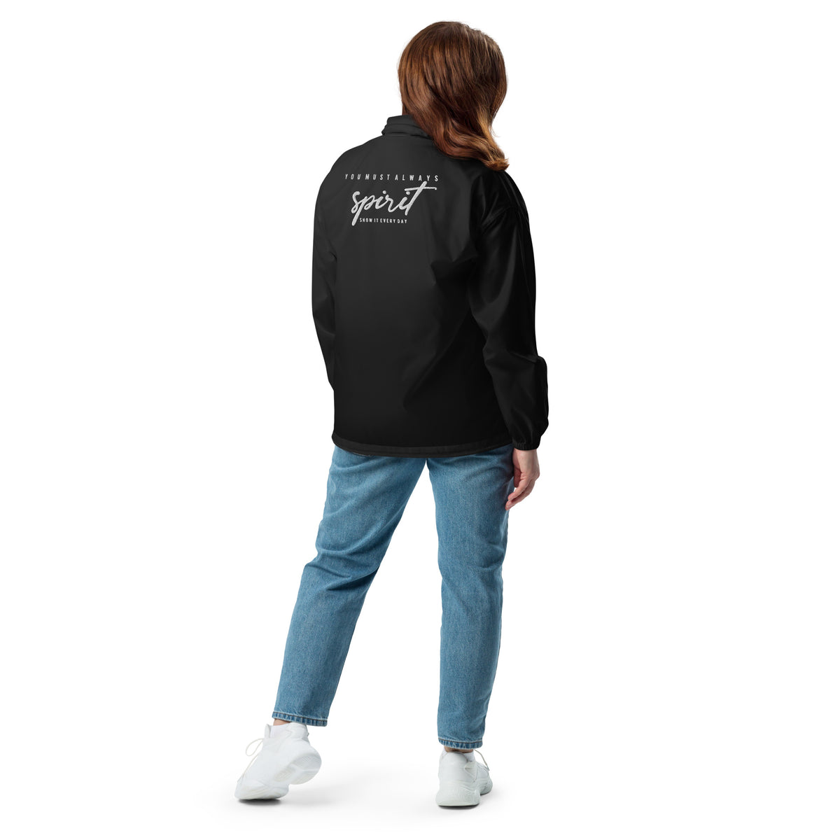 Women's Black Motivational Windbreaker Jacket