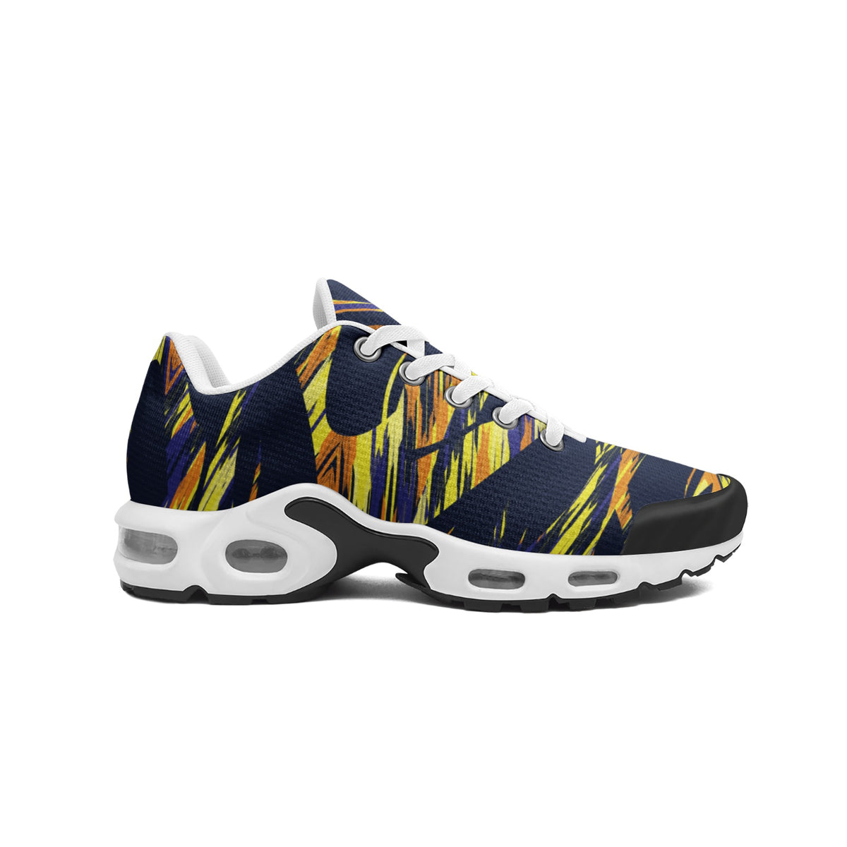 Men’s Navy & Gold Abstract Pattern Athletic Sneakers