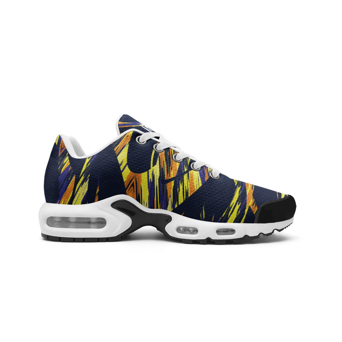 Men’s Navy & Gold Abstract Pattern Athletic Sneakers