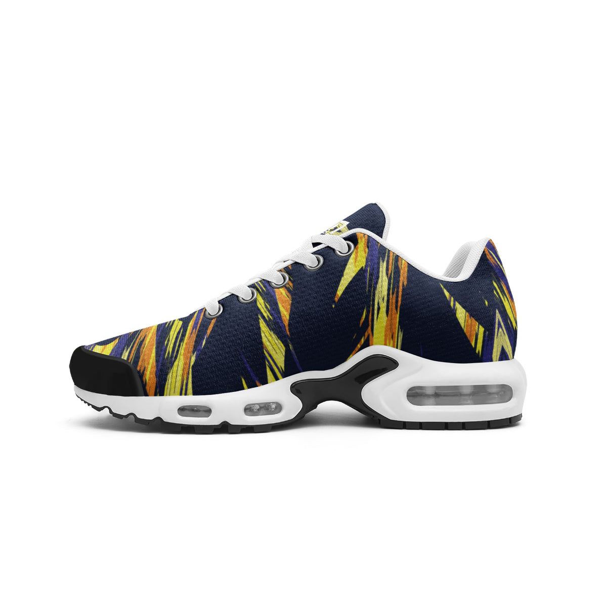 Men’s Navy & Gold Abstract Pattern Athletic Sneakers