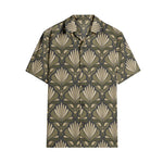 Men’s Short Sleeve Olive Green Floral Shirt