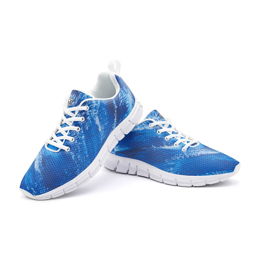 Men’s Blue Wave Pattern Athletic Sneakers