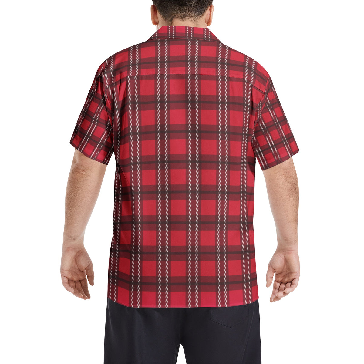 Men’s Red & Black Checkered Short Sleeve Shirt