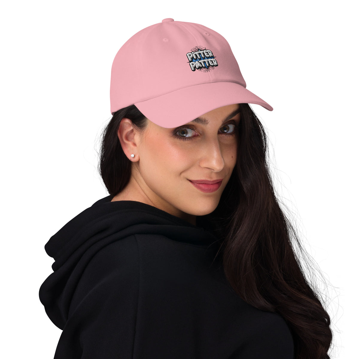 Pitter Patter Embroidered Pink Dad Cap