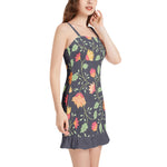 Women’s Strappy Mini Dress – Midnight Garden Bloom Edition by Progressive18