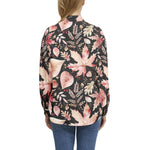 Women's Autumn Leaf Print Button-Up Shirt – Nature-Inspired Elegance