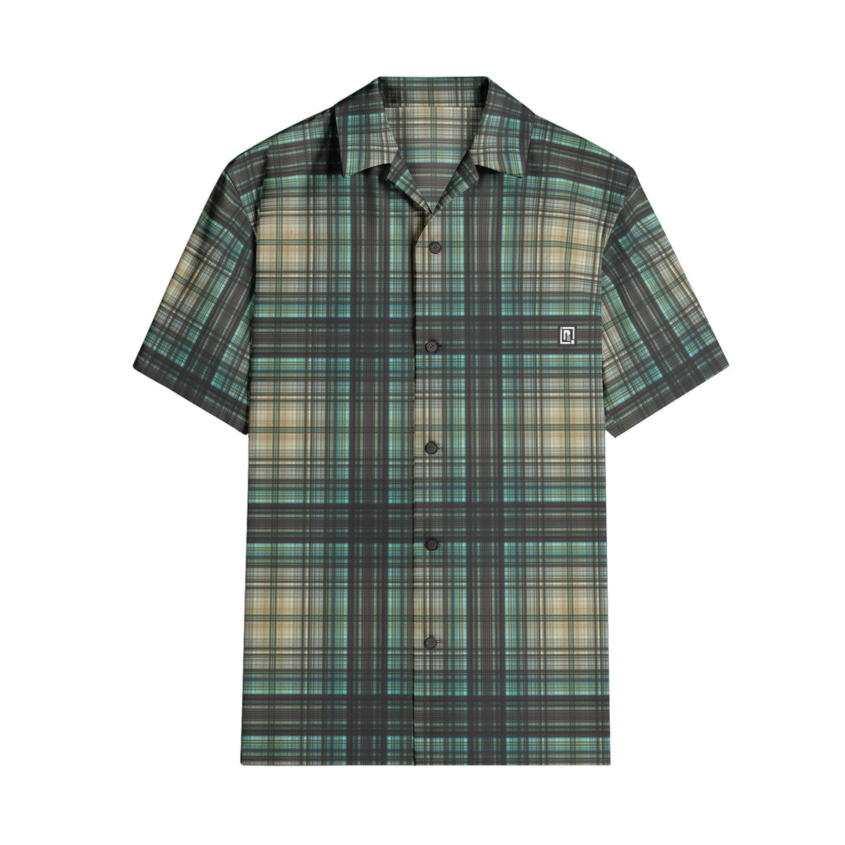 Men’s Short Sleeve Plaid Button-Up Shirt