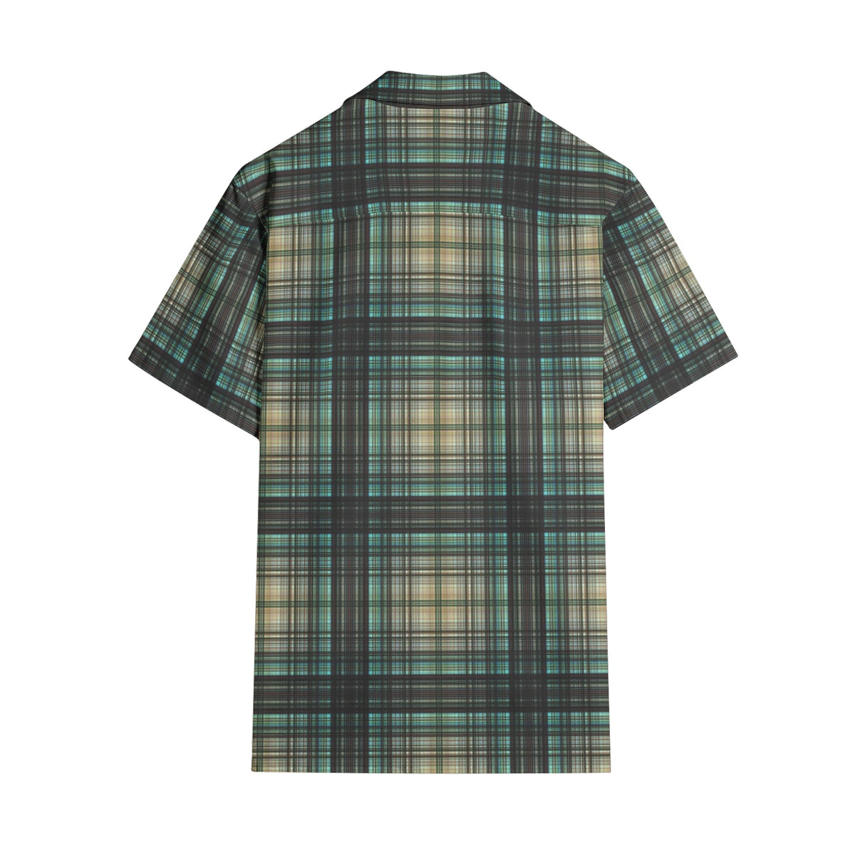 Men’s Short Sleeve Plaid Button-Up Shirt