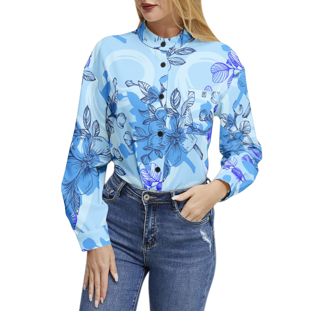 Women’s Floral Print Button-Up Shirt – Elegant, Breezy & Versatile