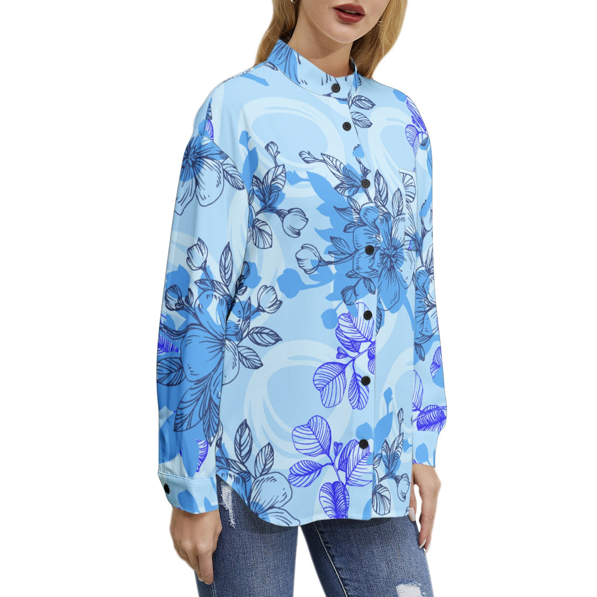 Women’s Floral Print Button-Up Shirt – Elegant, Breezy & Versatile