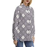 Women’s Geometric Print Button-Up Shirt – Elegant, Contemporary & Versatile