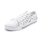 Men's White Doodle Canvas Sneakers