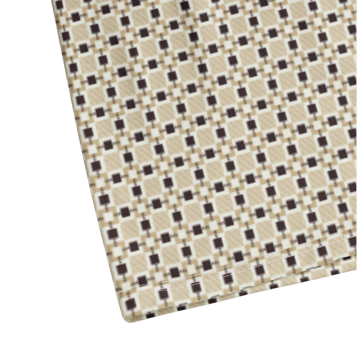 Men’s Beige and Brown Geometric Pattern Polo T-Shirt