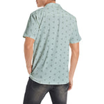 Men’s Short Sleeve Mint Green Printed Shirt