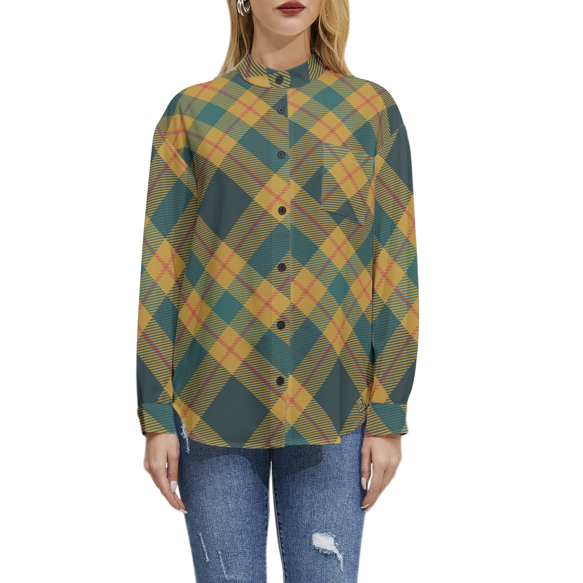 Women’s Mustard Plaid Button-Up Shirt – Chic, Timeless & Comfortable