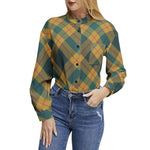 Women’s Mustard Plaid Button-Up Shirt – Chic, Timeless & Comfortable