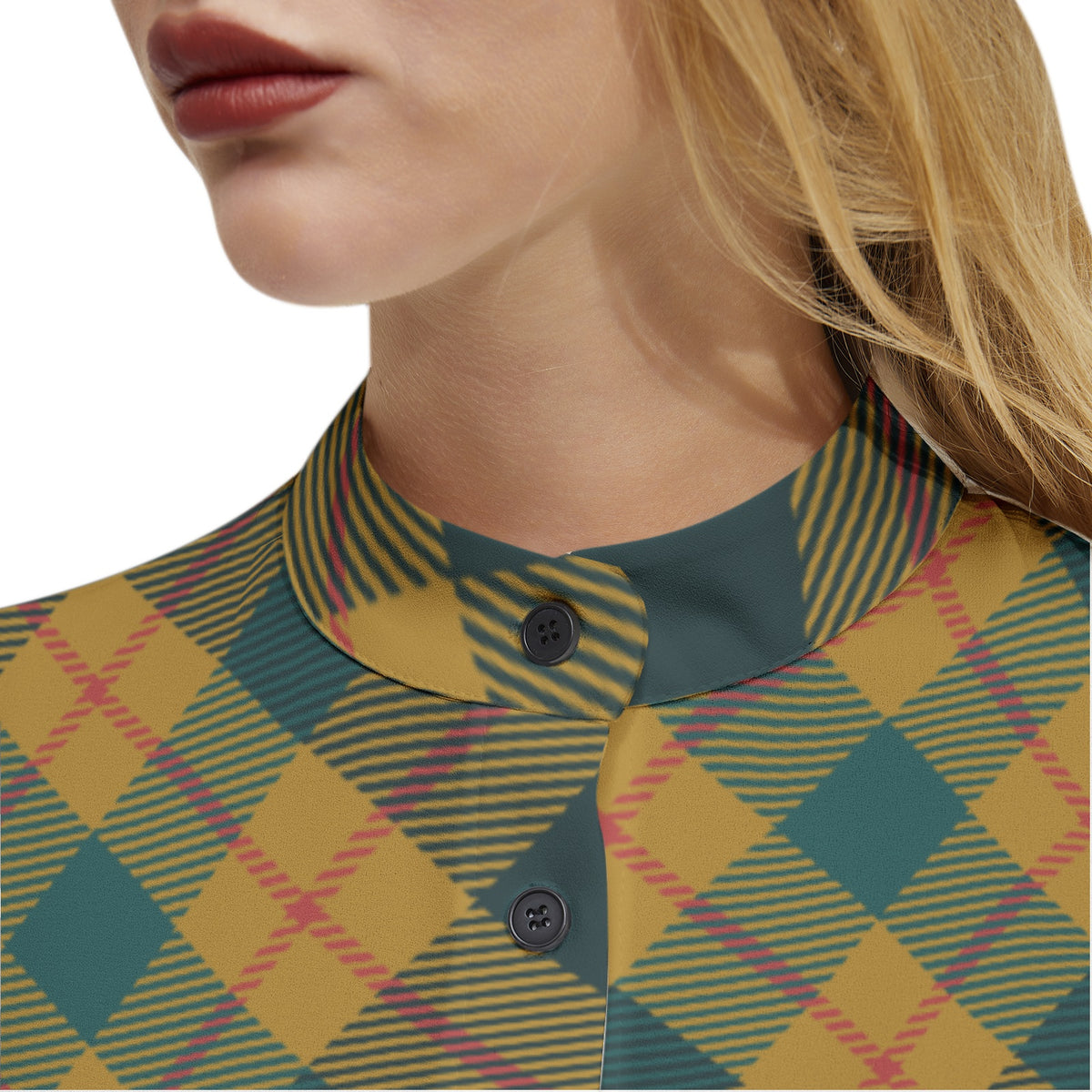 Women’s Mustard Plaid Button-Up Shirt – Chic, Timeless & Comfortable