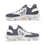 Futuristic High-Performance Sneakers – Gray & White with Transparent Sole