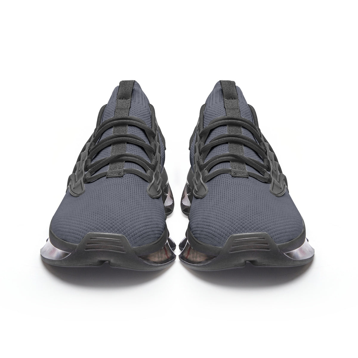 Futuristic High-Performance Sneakers – Gray & White with Transparent Sole