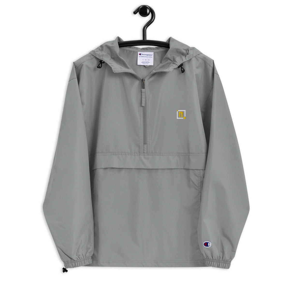 Men’s Light Gray Hooded Windbreaker