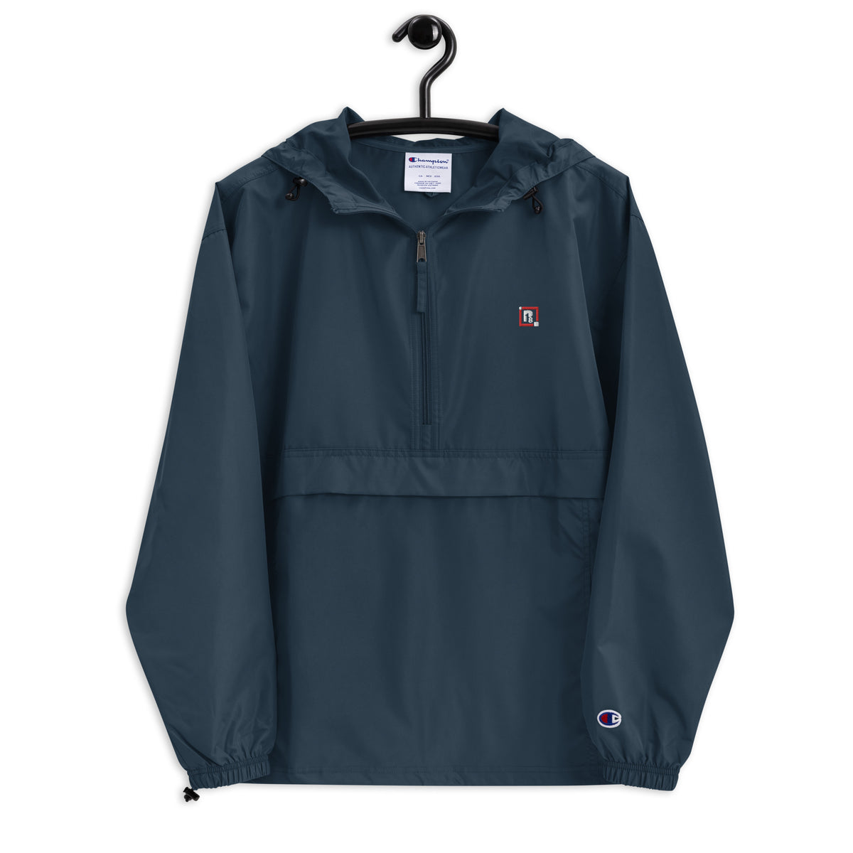 Men’s Navy Blue Hooded Windbreaker