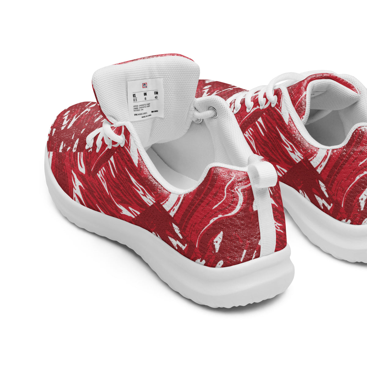 Men’s Red Abstract Running Sneakers