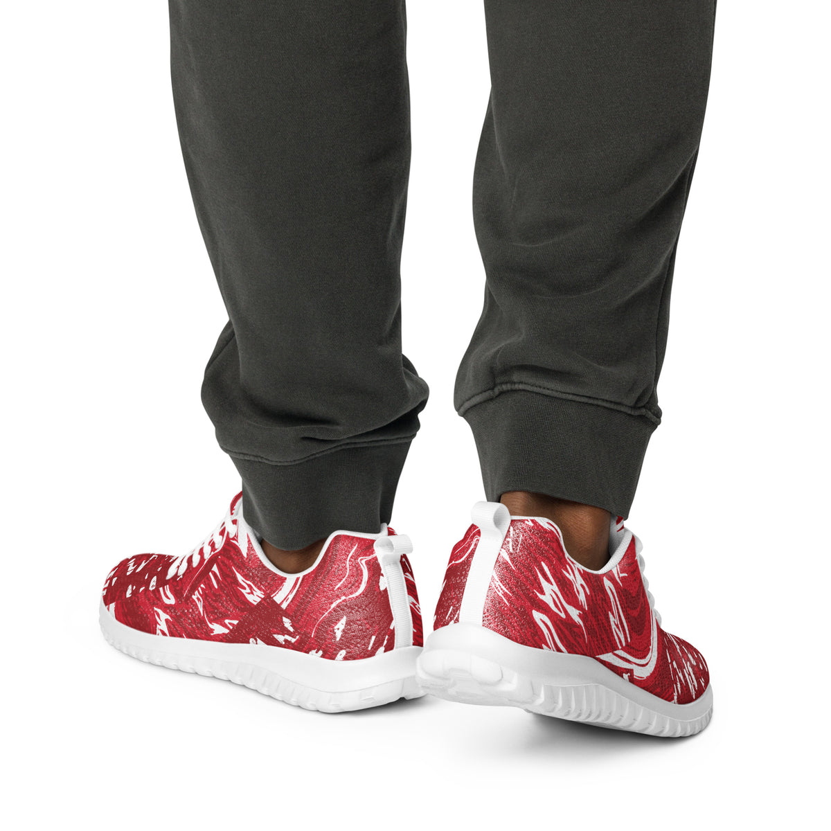 Men’s Red Abstract Running Sneakers