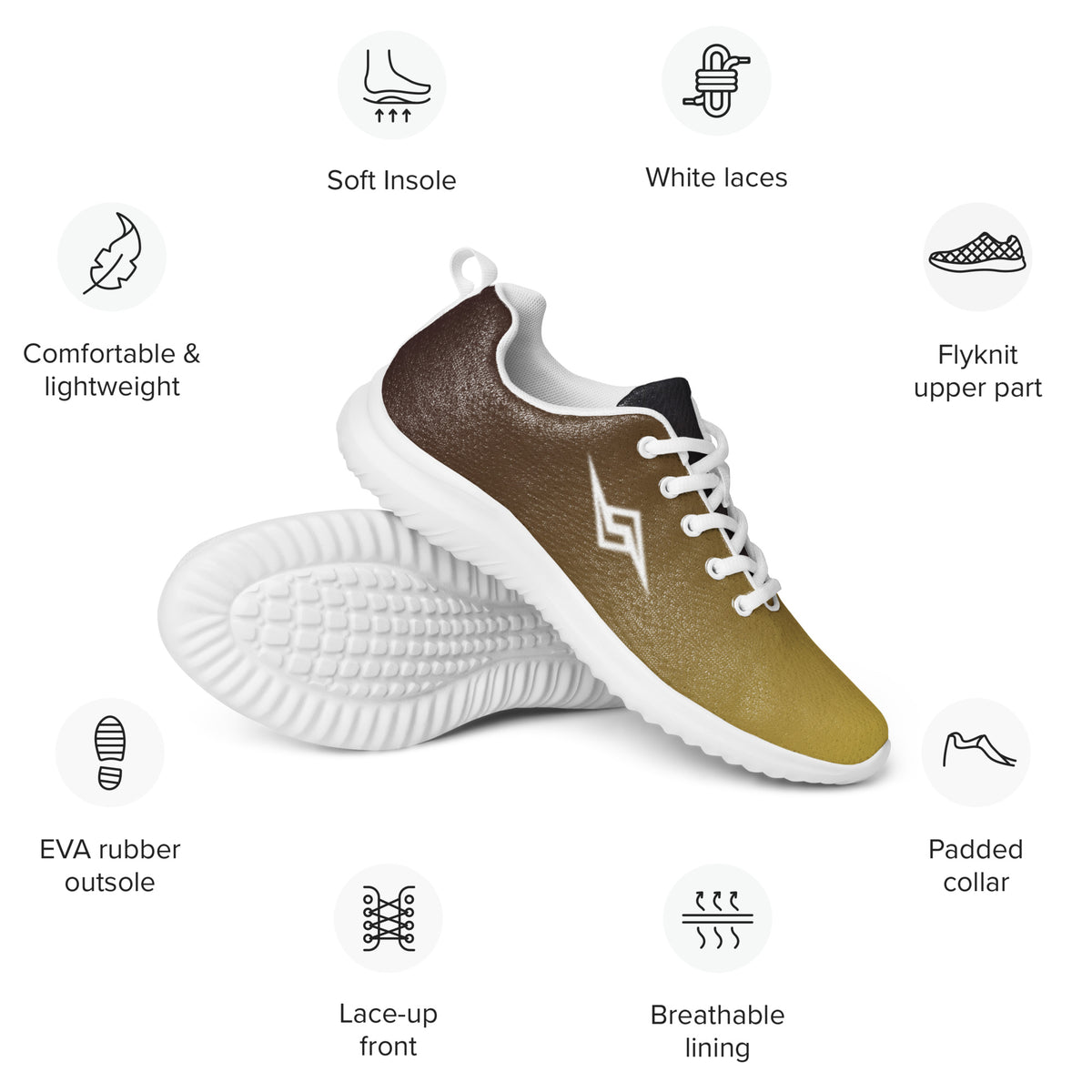 Men’s Gold-Brown Gradient Sneakers