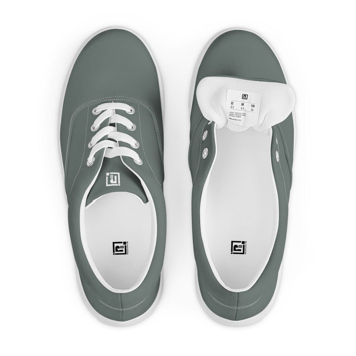 Men's Olive Green Lace-Up Canvas Shoes